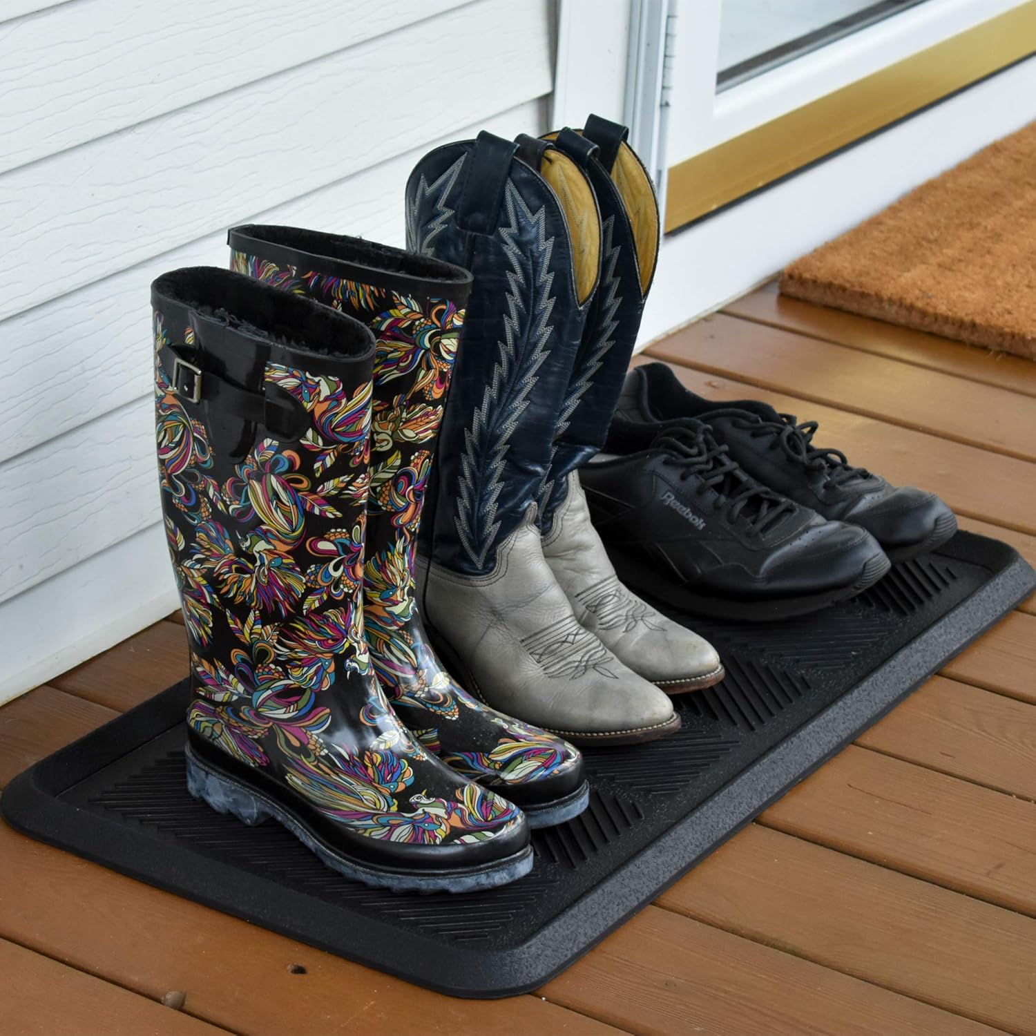SafetyCare Rubber Shoe Boot Tray - Multi-Purpose - 32 x 16 Inches - 2 Mats