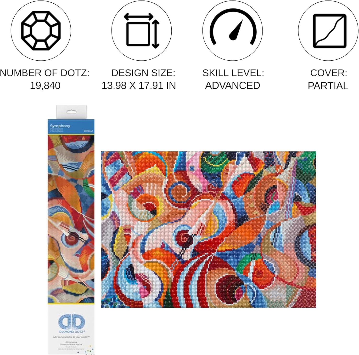 DIAMON DOT Symphon Musi Diamon Paintin Kit fo Adult Diamon Ar Kit Relaxin Creativ Craf Ki wit Dot Gem 14inchx18inch