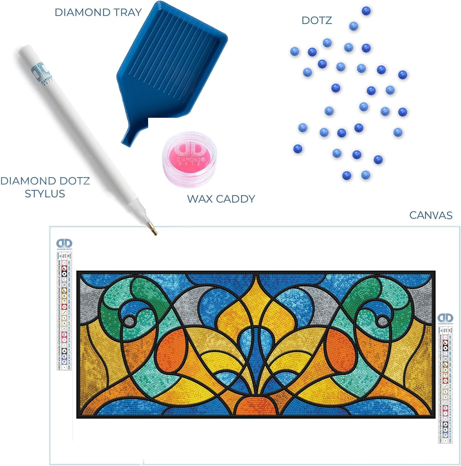 DIAMON DOT Staine Glas Stud Diamon Paintin Kit fo Adult Diamon Ar Kit Relaxin Creativ Craf Ki wit Dot Gem 9.5x22.8
