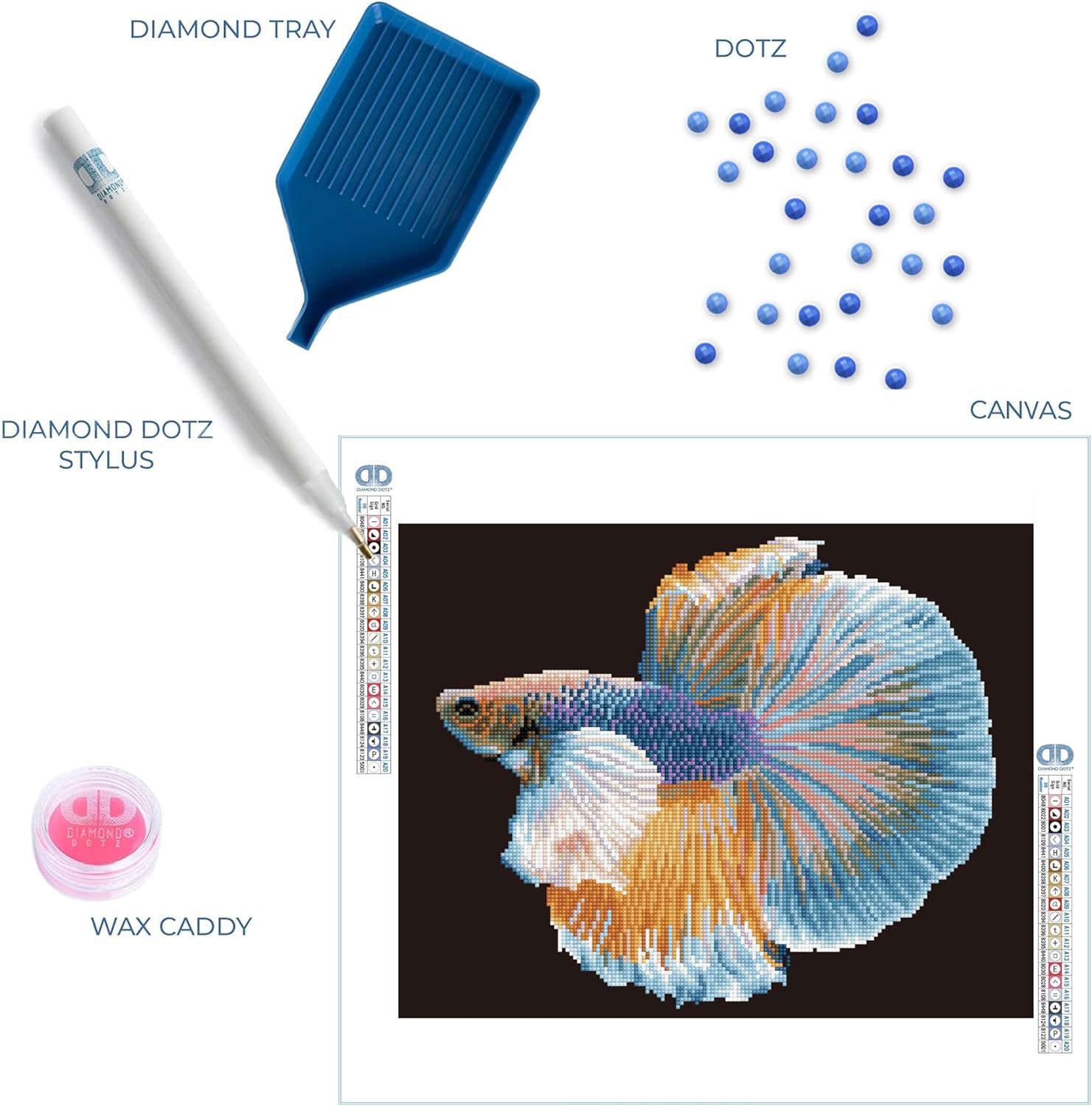 DIAMON DOT Luminou Fis Diamon Paintin Kit fo Adult Diamon Ar Kit Relaxin Creativ Craf Ki wit Dot Gem 14.6inchx18.5inch