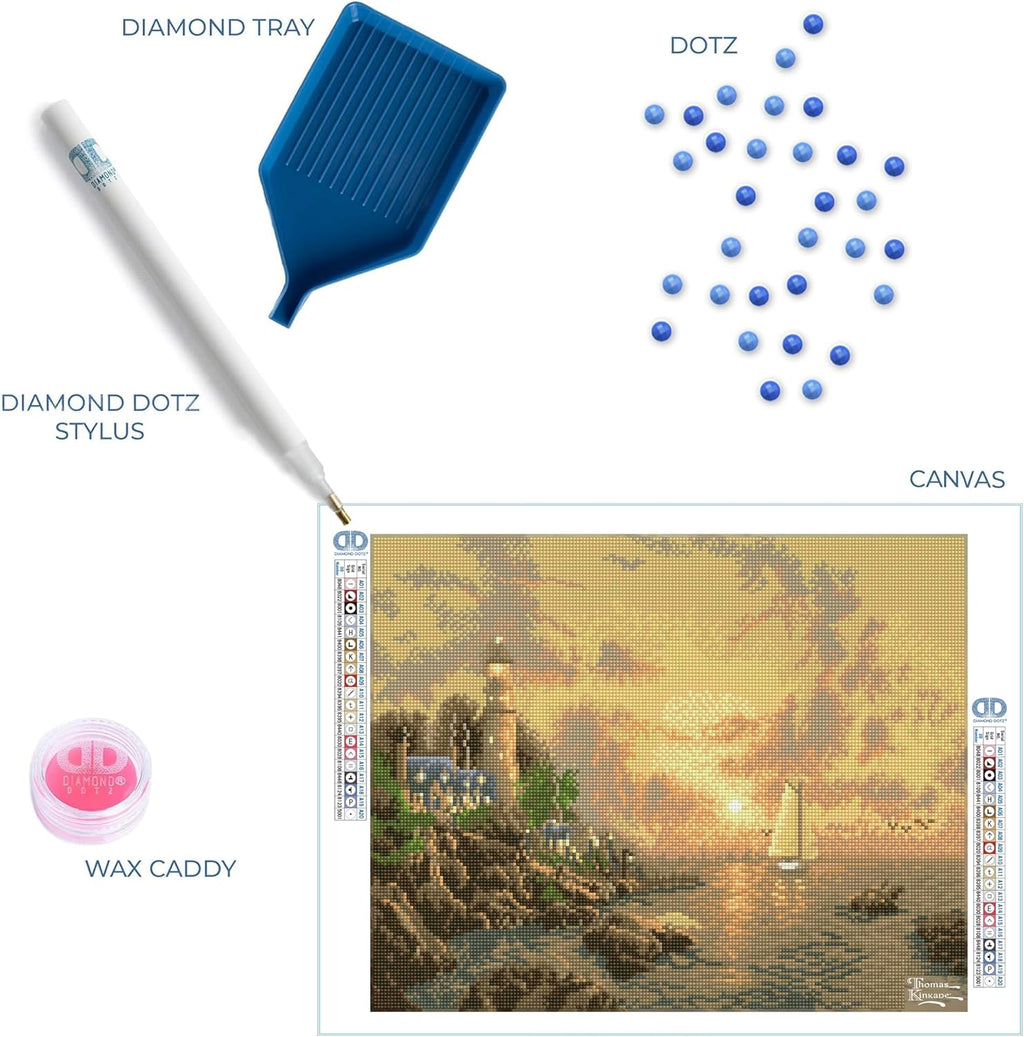 DIAMON DOT Thoma Kinkad Se o Tranquilit Landscap Diamon Paintin Kit fo Adult Diamon Ar Kit Relaxin Creativ Craf Ki wit Dot Gem 20inchx16inch