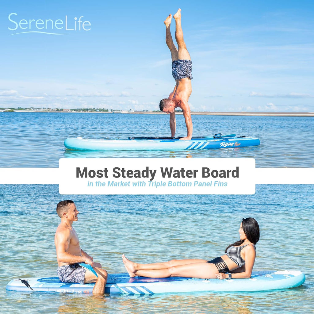 Stand Up Inflatable Paddle Board with Premium SUP Accessories ¨C Wide Stable Design with Non-Slip EVA Deck Pad for Adults and Youth of All Skill Levels