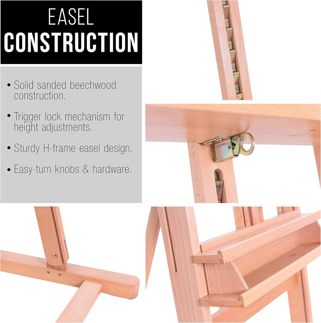 U.S Ar Suppl Mediu Woode Studi Fram Ease wit Storag Tra Adjustabl t 96inc High Hold Canva u t 48inc Beechwoo Artis Ease fo Painting Ar Displa Stand Portraits