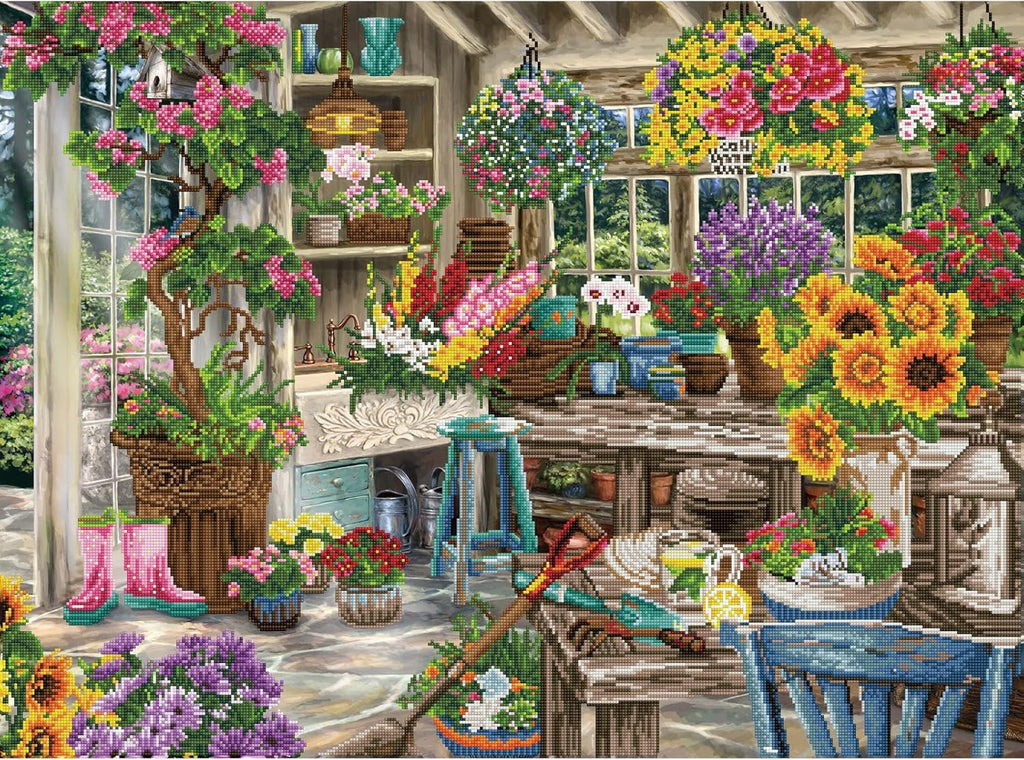 DIAMON DOT Gardener' Paradis Flora Diamon Paintin Kit fo Adult Diamon Ar Kit Relaxin Creativ Craf Ki wit Dot Gem 29.1inchx39.4inch