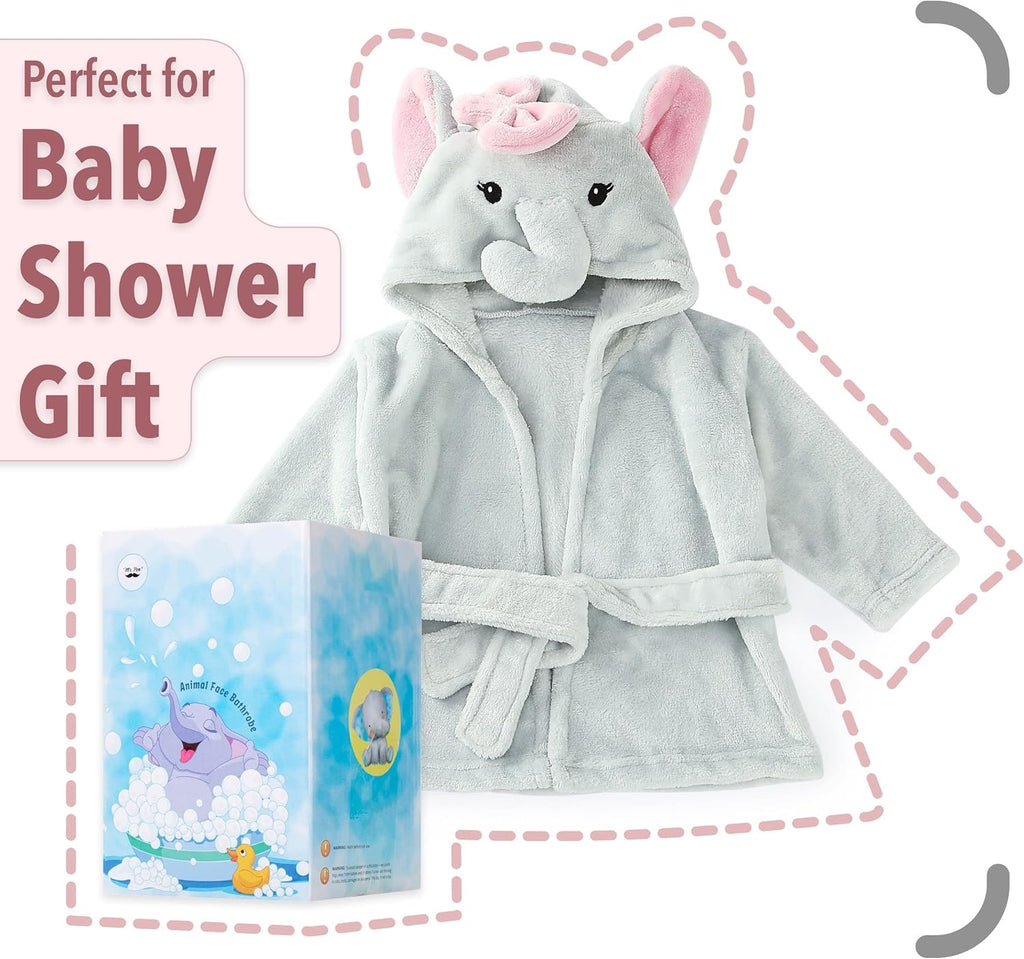 Bab Anima Fac Rob Unisex 0- Month Plush Elephant Hoode Towel