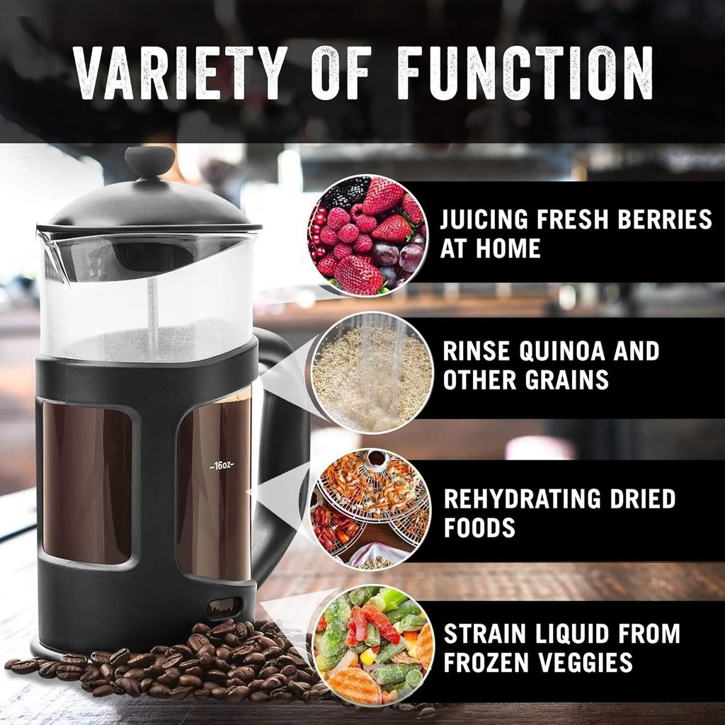 Bea Env Frenc Pres Coffe Make an Mil Frothe Se 3 o Glas Caraf Coffe Pres Drin Mixe Du w Stainles Stee Stand