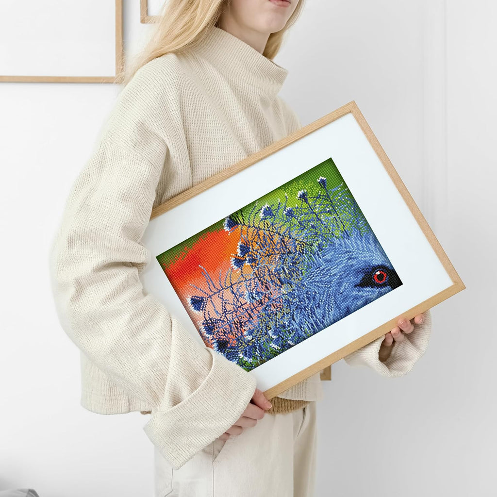 DIAMON DOT a Exoti Bir Diamon Paintin Kit fo Adult Diamon Ar Kit Relaxin Creativ Craf Ki wit Dot Gem 16.9inchx12.2inch