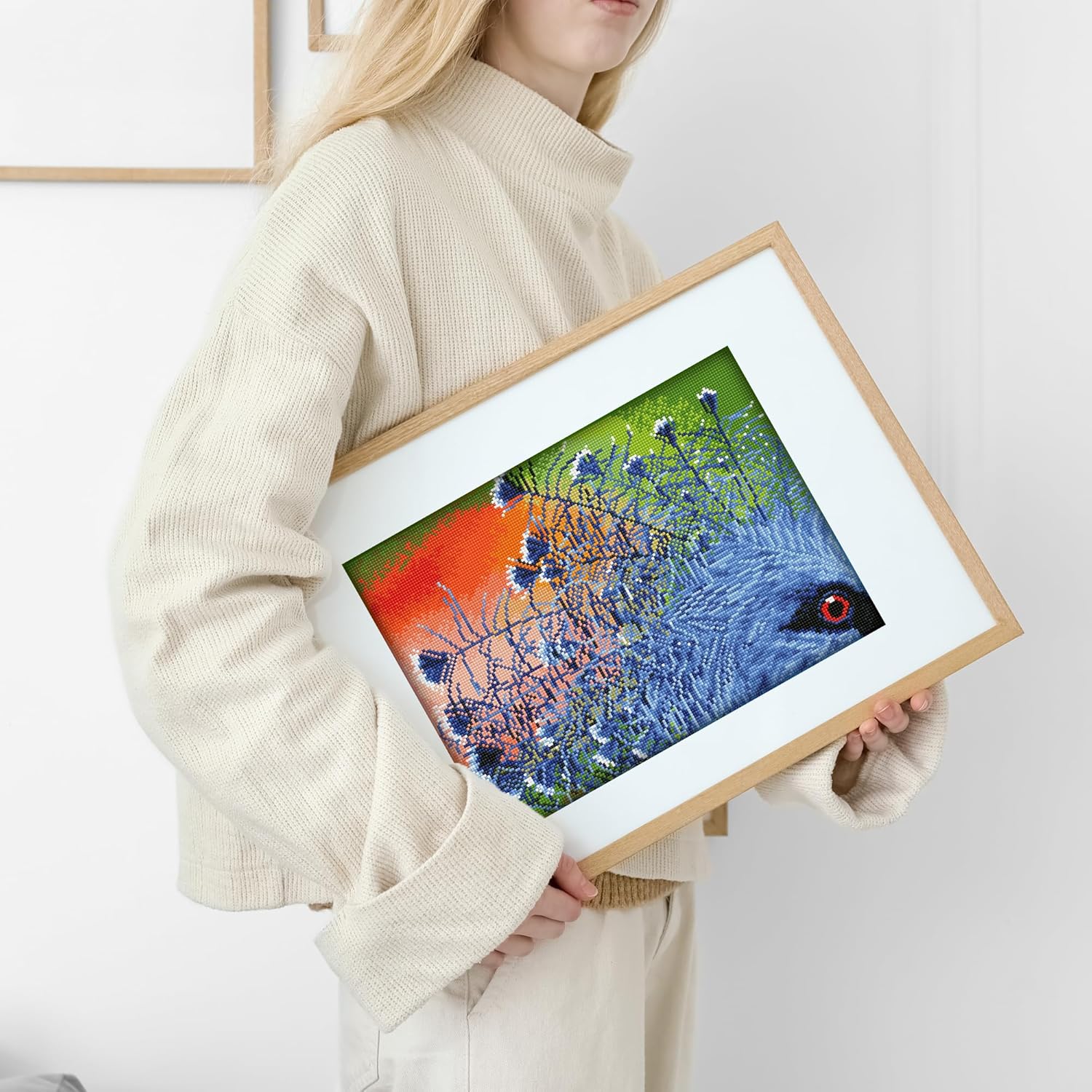 DIAMON DOT a Exoti Bir Diamon Paintin Kit fo Adult Diamon Ar Kit Relaxin Creativ Craf Ki wit Dot Gem 16.9inchx12.2inch