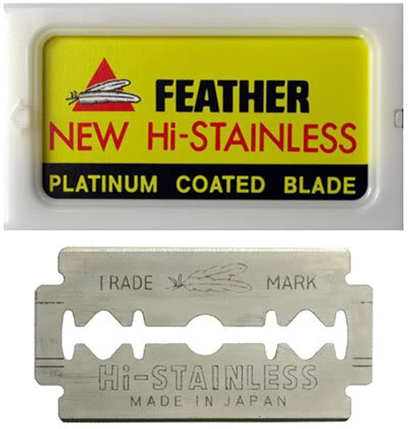Feathe Doubl Edg Safet Razo Blade (5 Count Platinu Coate Hi-Stainles Stee Razo Blade Fit Mos Safet Razor Supe Shar fo Clos Shave Mad i Japan