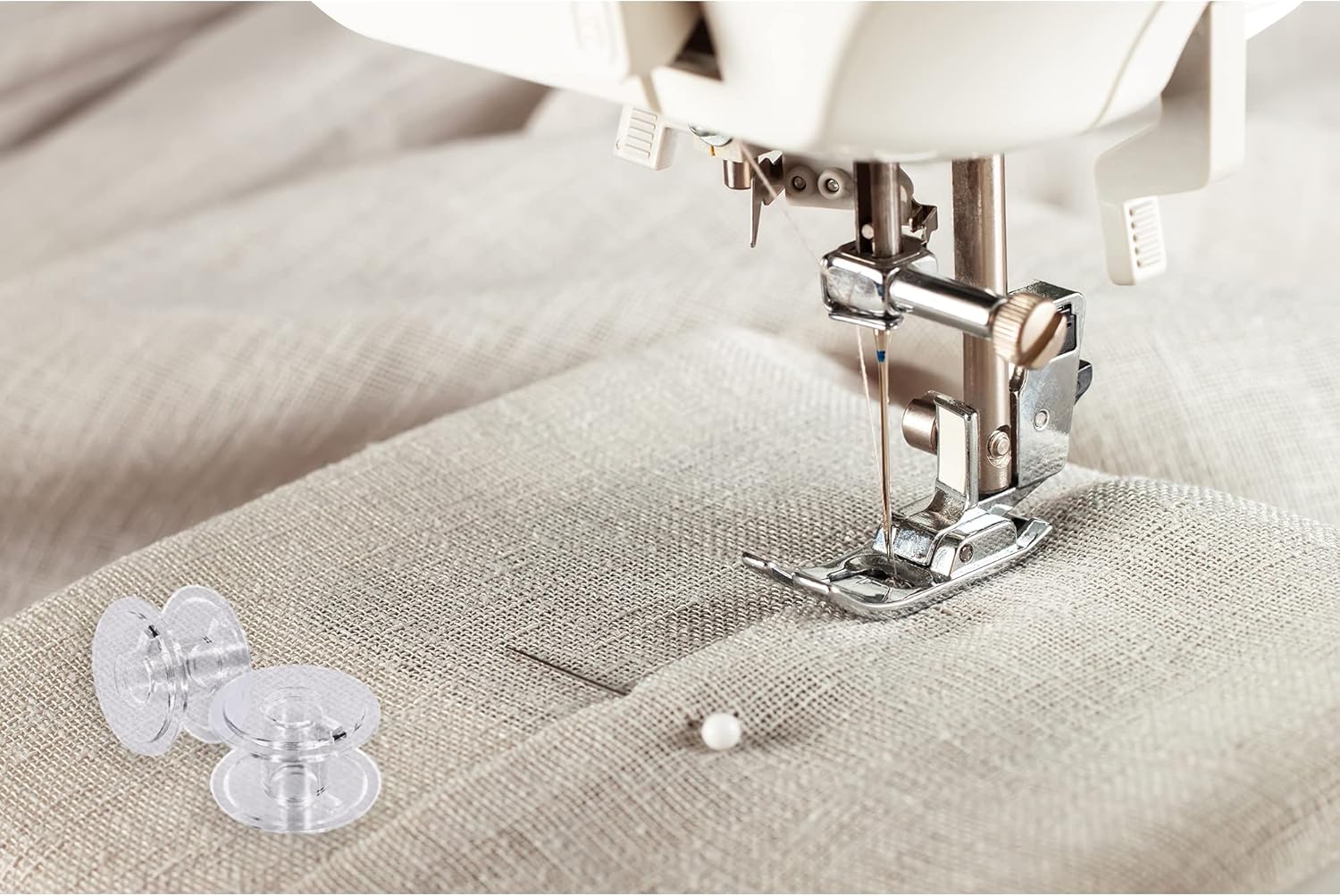 SINGE Clas 1 Bobbin fo Sewin Machines Transparen Plasti Bobbins 5 Count