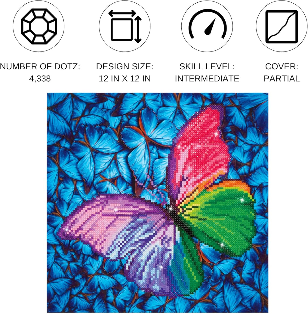 DIAMON DOT Flutte b Pin Butterflie Diamon Paintin Kit fo Adult Diamon Ar Kit Relaxin Creativ Craf Ki wit Dot Gem 12inchx12inch