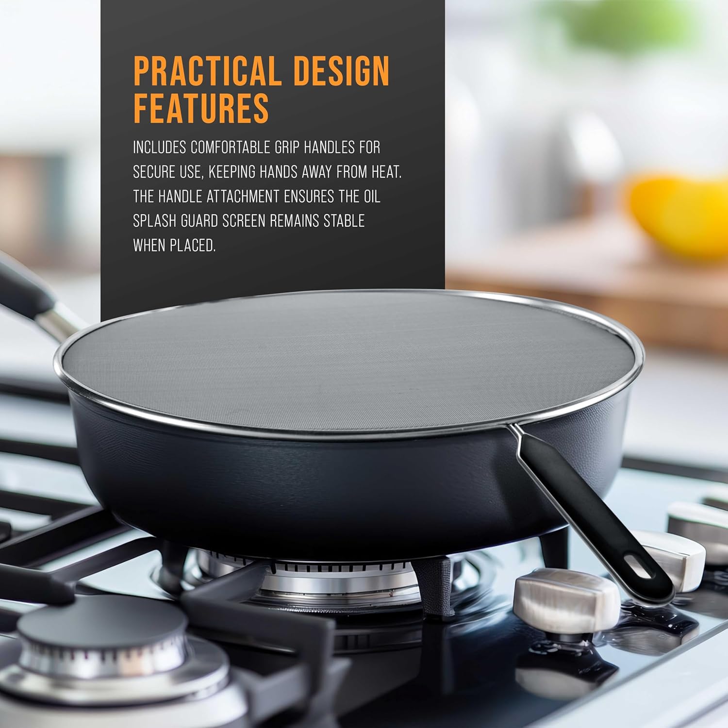 U.S. Kitchen Supply 4-Piece Stainless Steel Splatter Guard Set (13inch, 11.5inch, 10inch,8¡±) Fine Mesh Cover, Grease Oil, Splatter Screen for Frying Pan, Cooking Pots, with Comfort Grip Handles