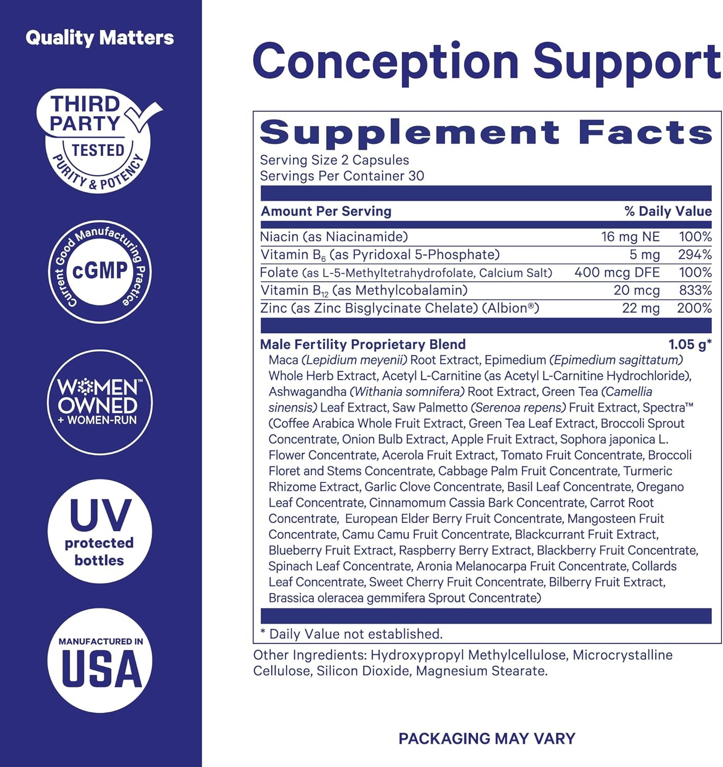 Pin Stor BlueStor Men' Fertilit Suppor Support Conceptio fo Hi Mal Prenata Vitamin wit Mac Root Ashwagandha Folate B1 Sper Heath Drive Motilit 6 Capsules