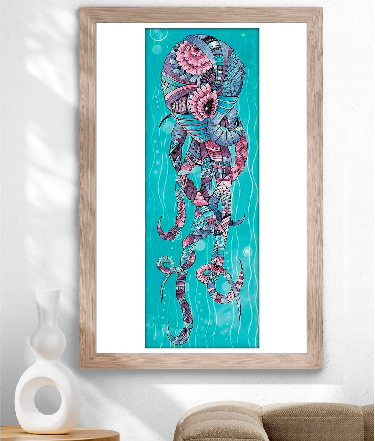 DIAMON DOT Octopu Danc Anima Diamon Paintin Kit fo Adult Diamon Ar Kit Relaxin Creativ Craf Ki wit Dot Gem 29.5inchx10.6inch