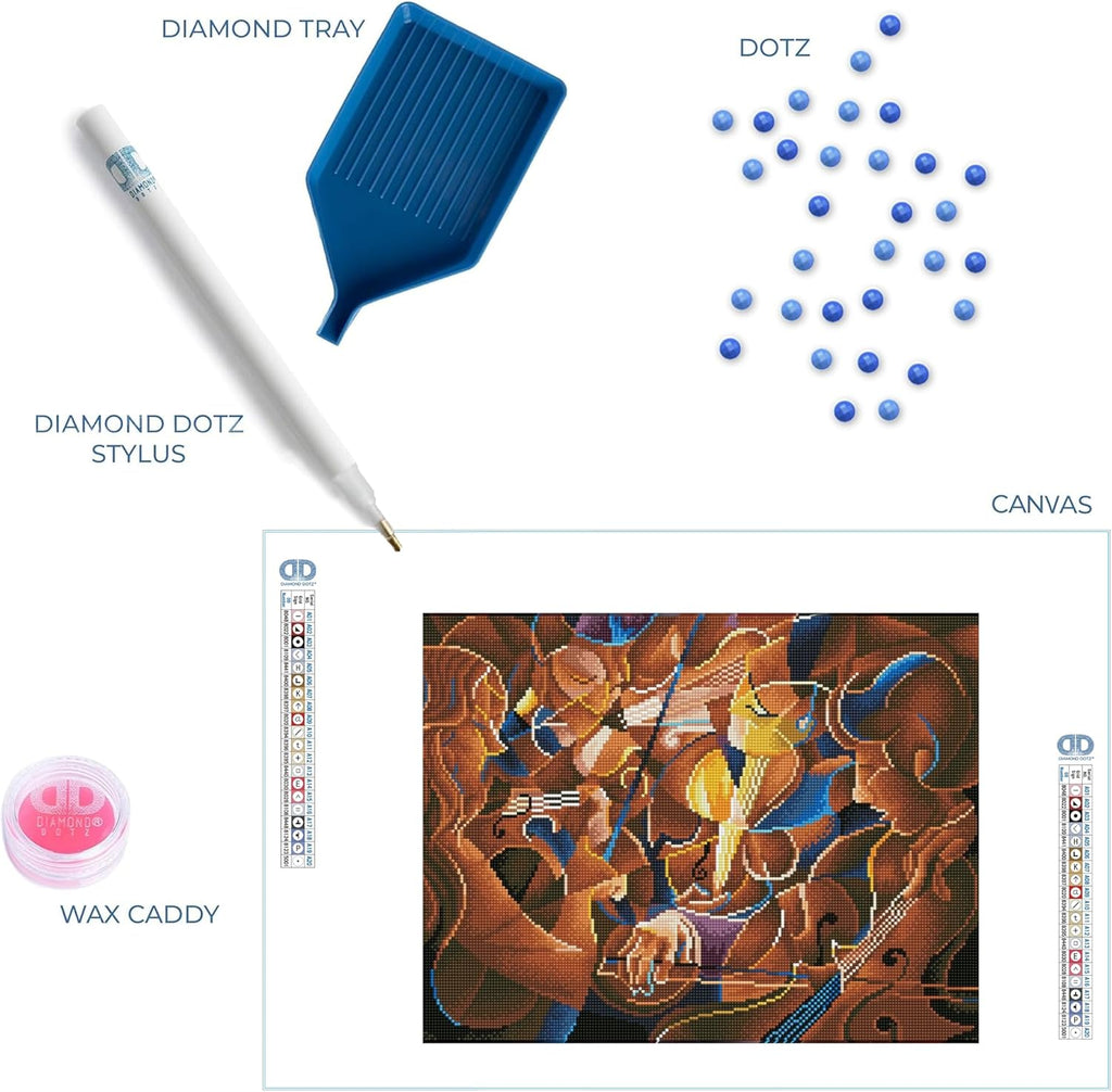 DIAMON DOT Musica Ja Symphon Diamon Paintin Kit fo Adult Diamon Ar Kit Relaxin Creativ Craf Ki wit Dot Gem 22inchx16inch