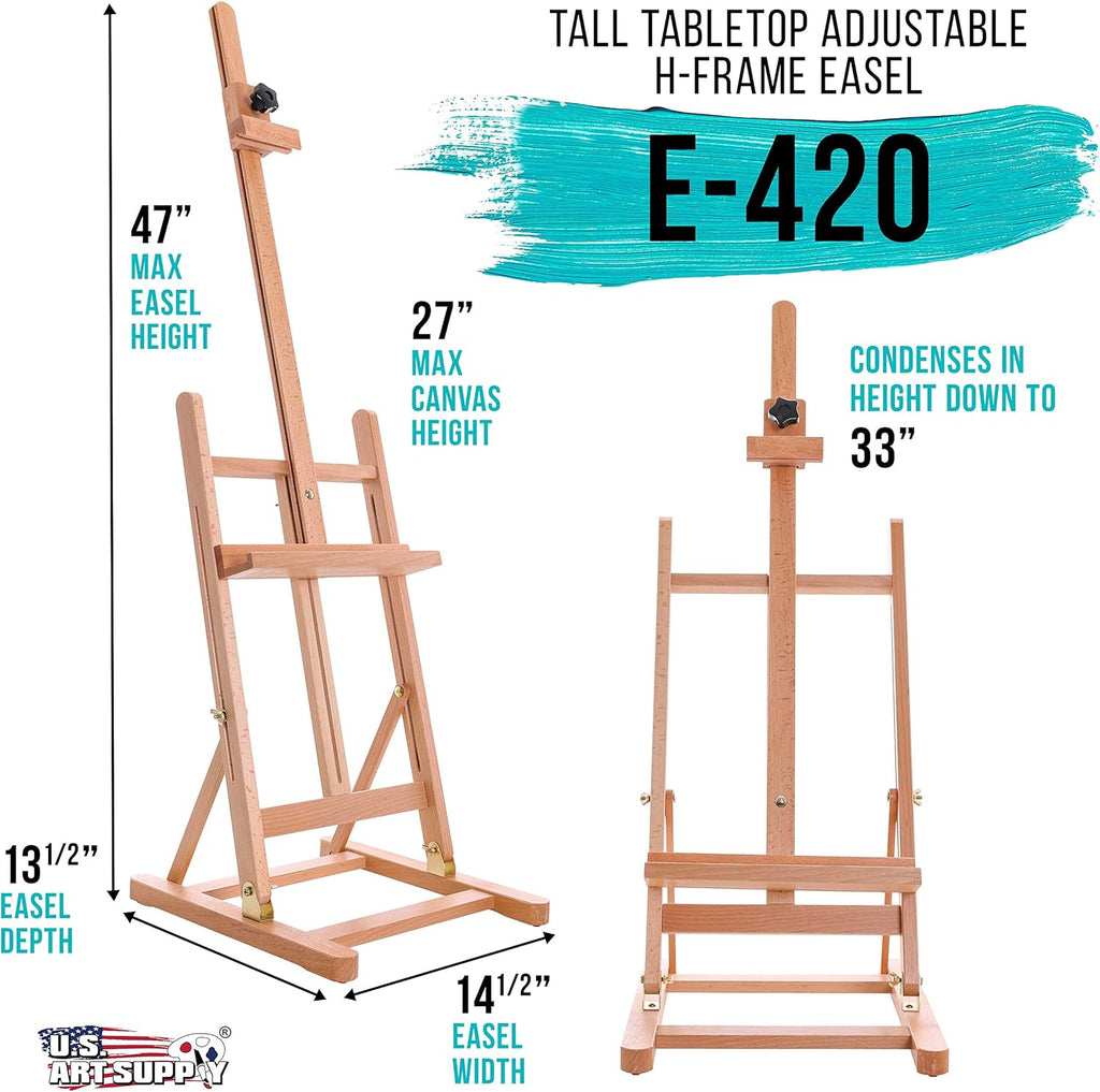 U.S Ar Suppl Mediu Woode H-Fram Studi Tableto Ease Adjustabl Stand Hold U t 27inc Canvas Portabl Tabl To Ease fo Painting
