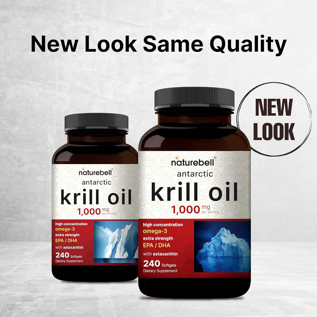 NatureBel Antarcti Kril Oi 1000m Supplement 24 Softgels Natura Sourc o Omega-3s EPA DH an Astaxanthi N Aftertast Suppor Hear Health Mercur Fre Non-GMO