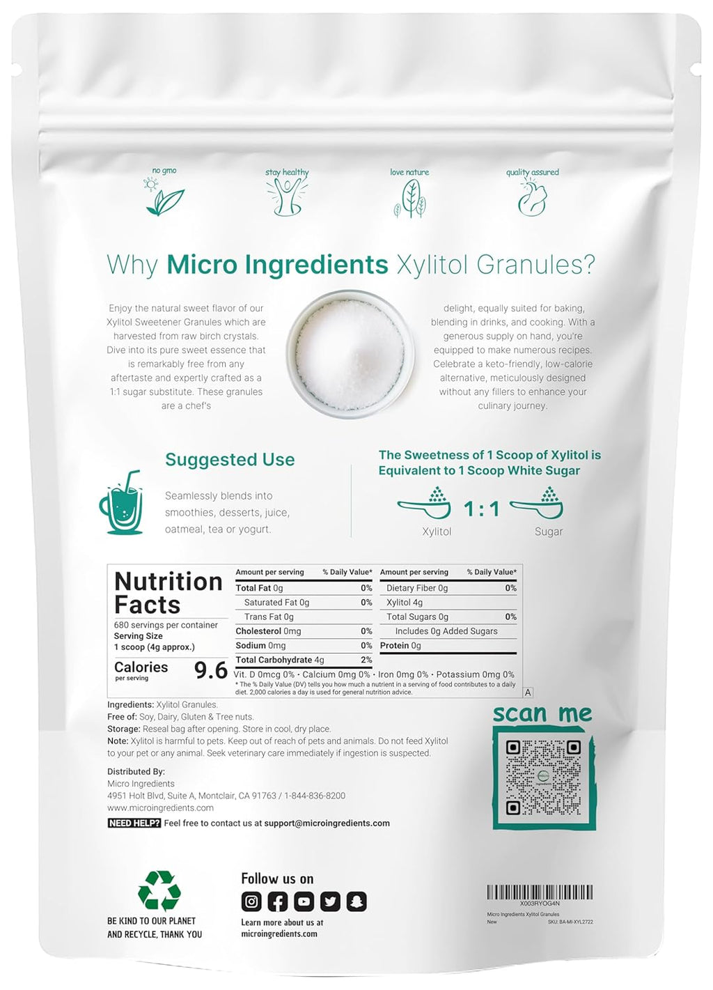 Xylito Sweetener Pounds Natura Sweetener 1: Suga Substitut an Lo Calorie Grea fo Bakin an Cooking N Afte Taste Ket Friendly
