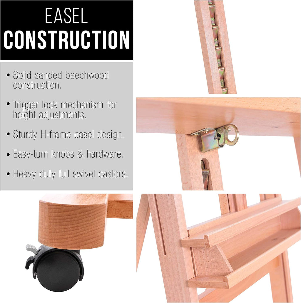 U.S Ar Suppl Mediu Woode Studi Fram Ease wit Storag Tra an Wheel Adjustabl t 96inc High Hold 48inc Canva Beechwoo Artis Ease fo Painting Ar Display Portraits