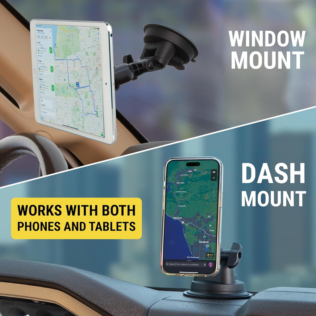Scosche MP2WDHD MagicMount? Pro2 Heavy Duty, Extra-Strong Suction Cup Cell Phone Mount, Windshield/Dashboard Magnetic Phone Holder with Anti-Shake Stabilizer for iPhone, Android, Tablet, Car, Truck