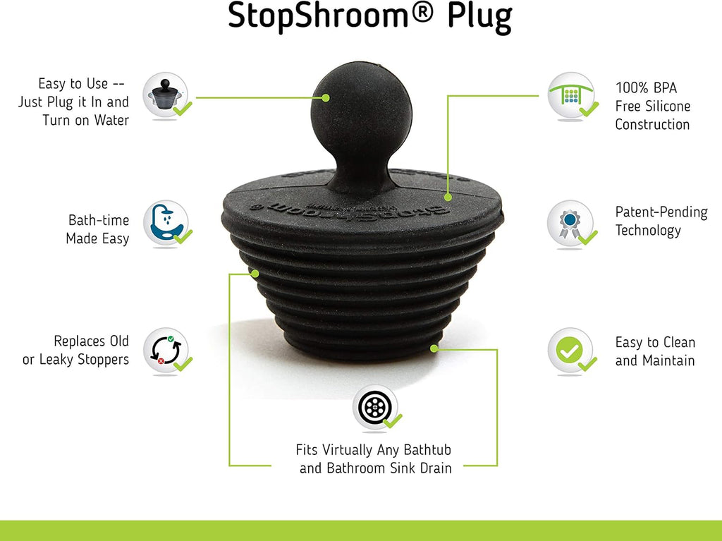StopShroo Tu Pac Universa Stoppe fo Bathtu an Bathroo Sin Drains Blac Plu 2pk Count