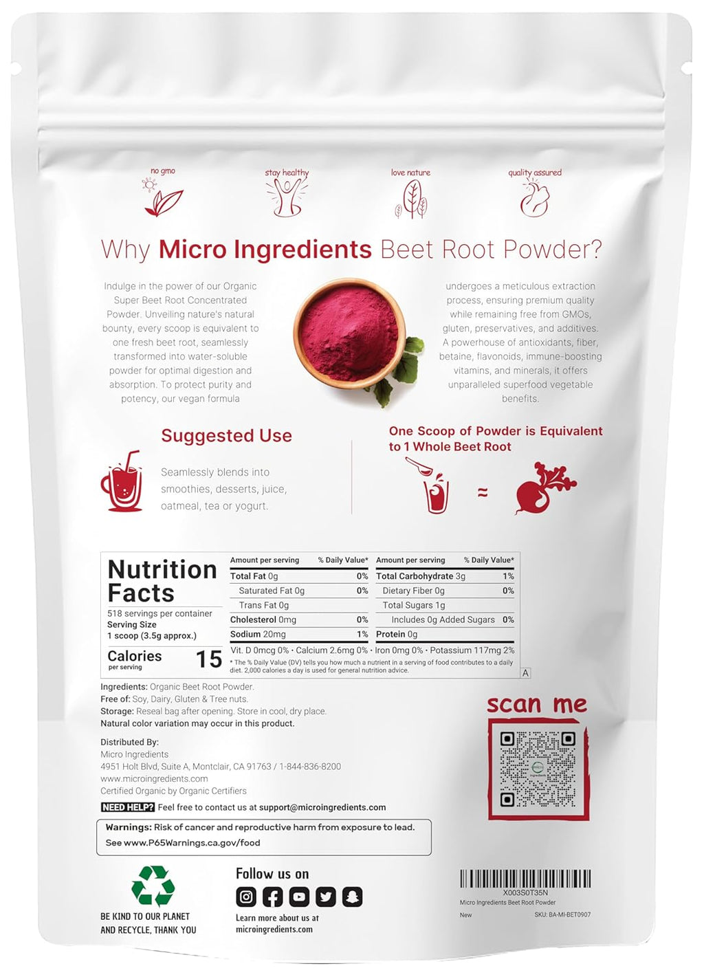 Micr Ingredient Organi Bee Roo Powder Pound Col Pressed Wate Soluble Hig Concentrate Ra Bee Supplemen Superfoo Drin Mi Non-GMO Vega Friendly Plan Based