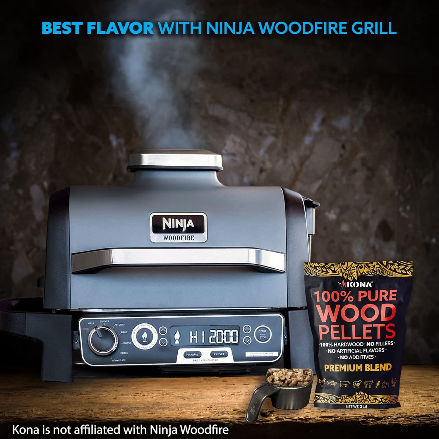 Kon Woo Pellet Al Variet Pack Intende fo Ninj Woodfir Outdoo Grill Woo Fir Ove Smoker 8 1l Resealabl Bags