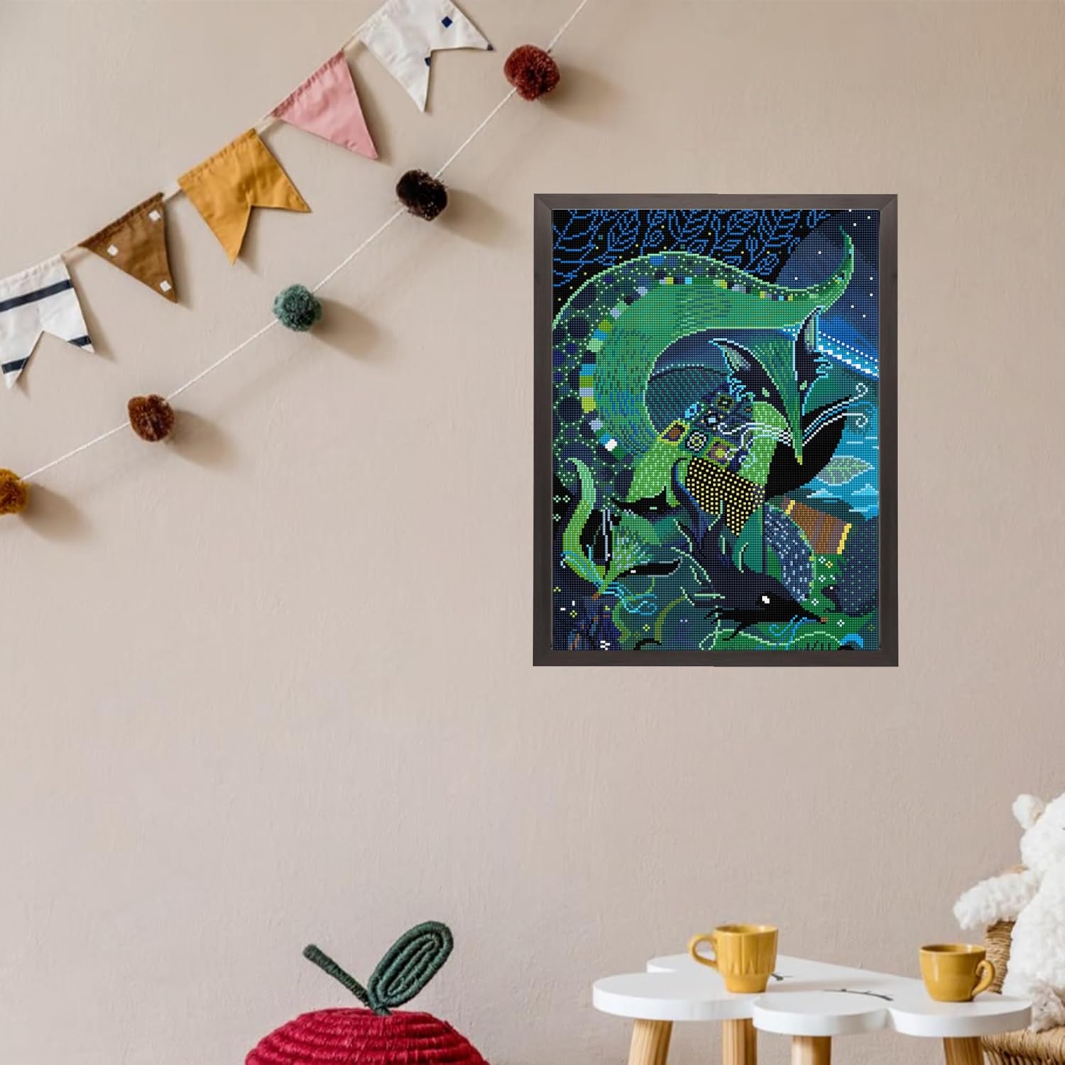 Diamon Dot Fores Fo Anima Diamon Paintin Kit fo Adult Diamon Ar Kit Relaxin Creativ Craf Ki wit Dot Gem 14.6inchx20.3inch