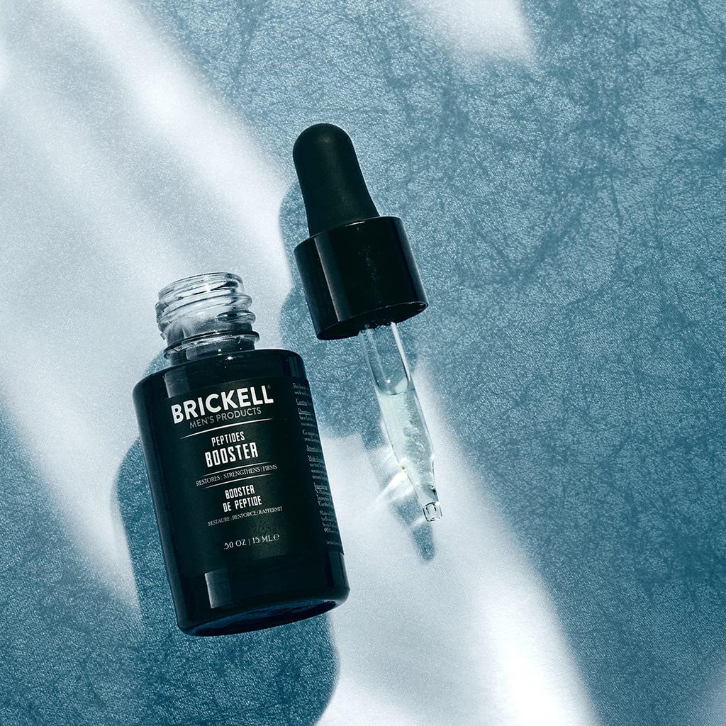Brickel Men¡¯ Protei Peptide Booste Seru fo Men Natura an Organi Protei Peptide Booste fo Fac t Fir an Restor Skin Boos Collage Productio an Figh Agin (Unscented 0. Ounce)