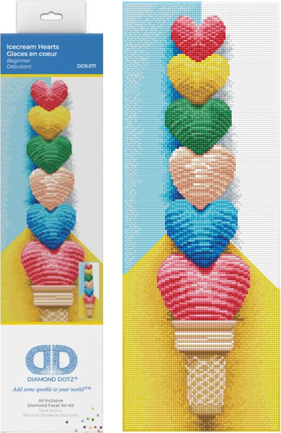 Diamon Dot Ic Crea Heart Foo Diamon Paintin Kit fo Adult Diamon Ar Kit Relaxin Creativ Craf Ki wit Dot Gem 23.6inchx8.7inch