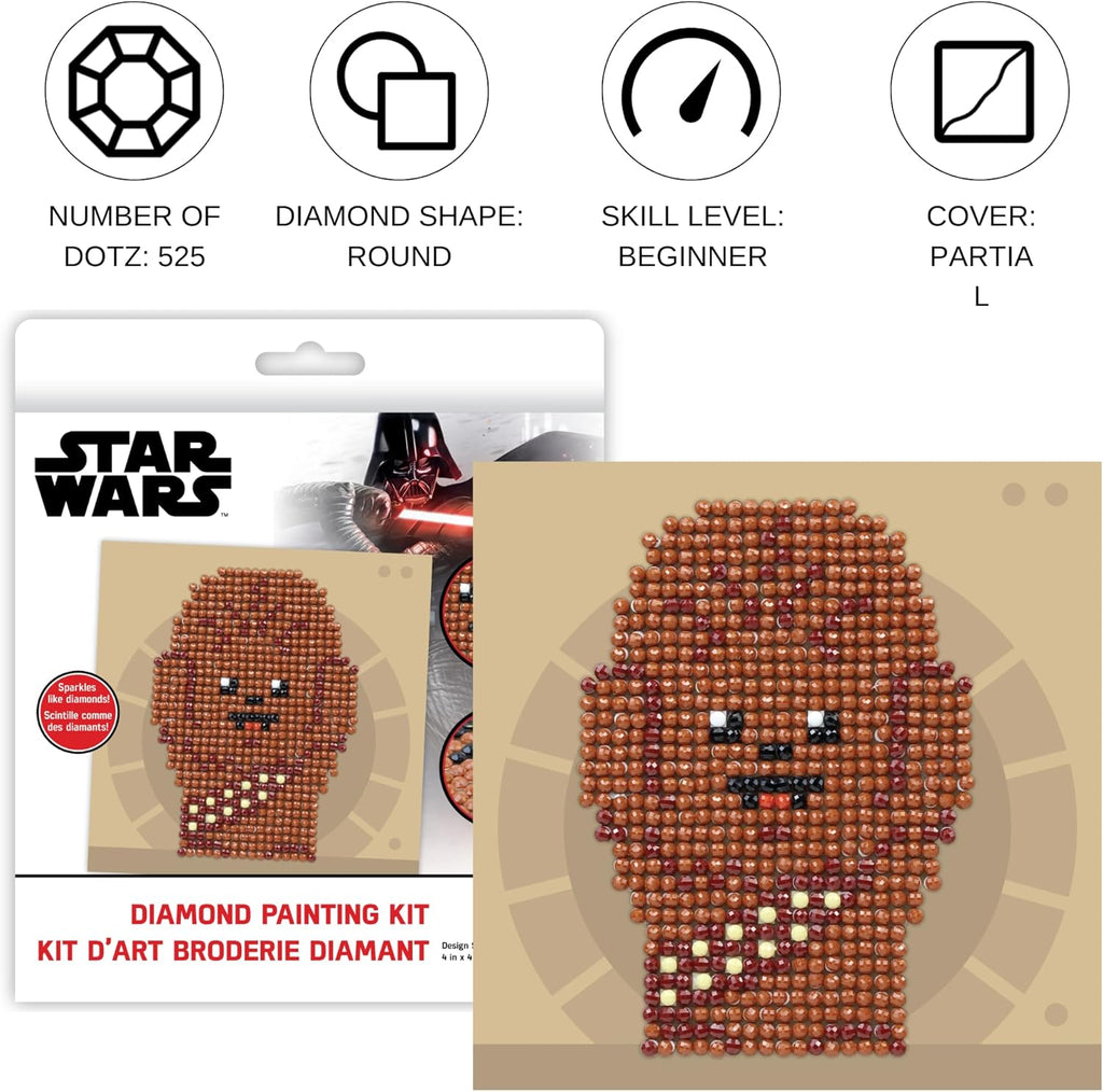Camelo Dot Diamon Ar Ki 4inchX4inch-Sta Wars-Chewi Fun Multicolor