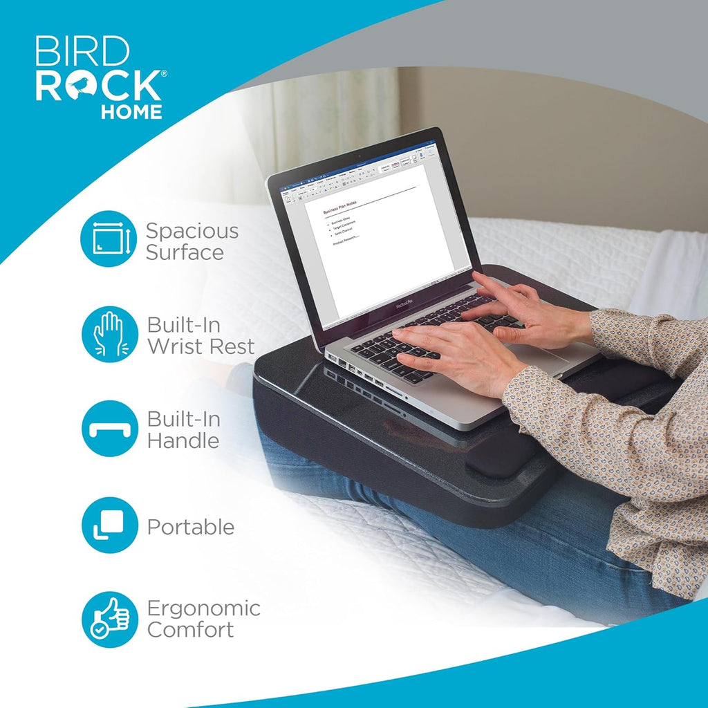 SOFI SA La Des w/Memor Foa Cushio Larg Surfac fo Crafts Readin fo Laptop u t 1 inche Cushione Tra fo Computer Keyboard Mouse Bed Couch Chair Padde Pillo Black