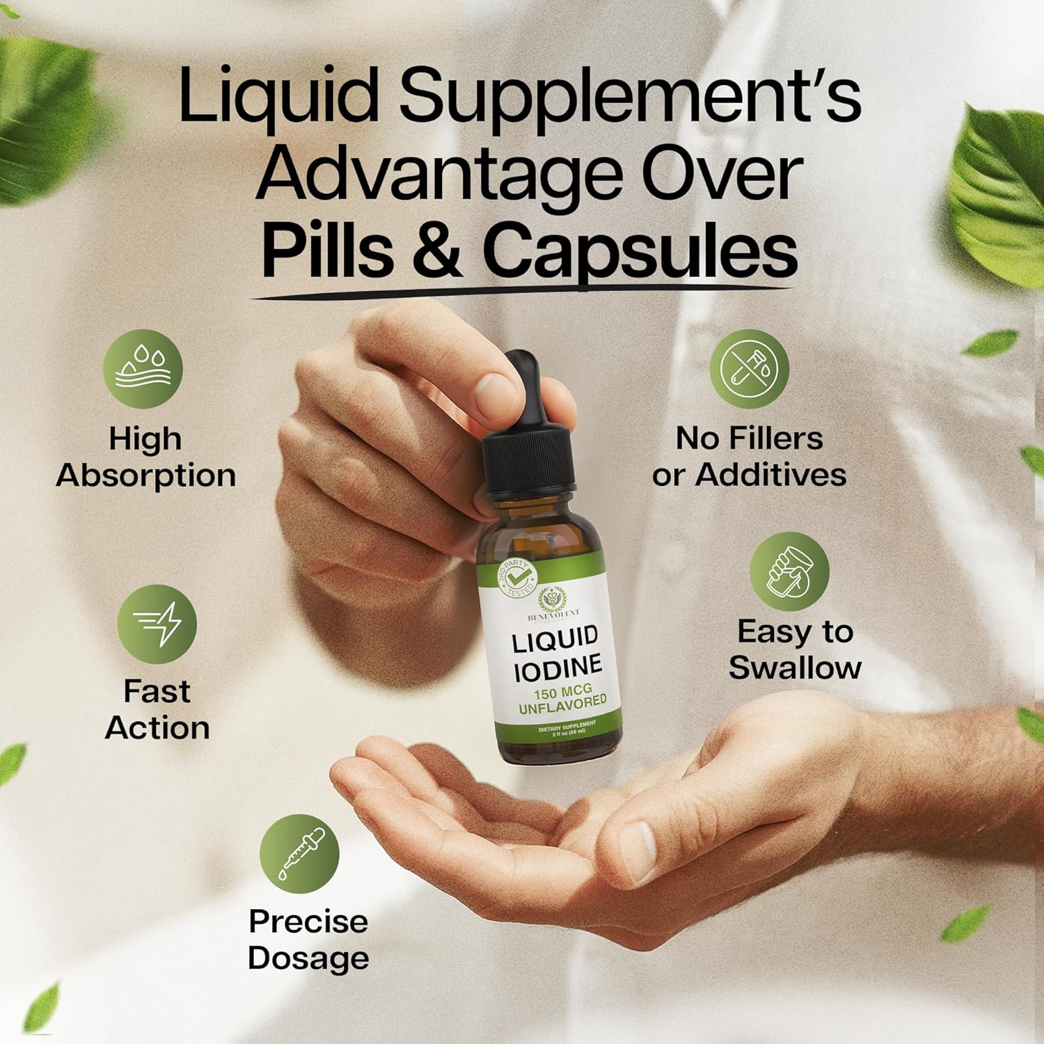 Liqui Iodin Drop 130 Serving Potassiu Iodid fo Thyroid Metabolis Deto Suppor 2 Absorptio  Yea Suppl US Made Glute Free Vega  F Oz