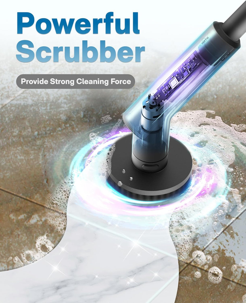 HOT Cordles Electri Spi Scrubber IPX Ful Bod Waterproo Bathroo Cleanin Brush Ma 2 in-lb Showe Scrubbe Brus wit Lon Handle Brus Heads Powe Scrubbe fo Bathroom Floor Tile