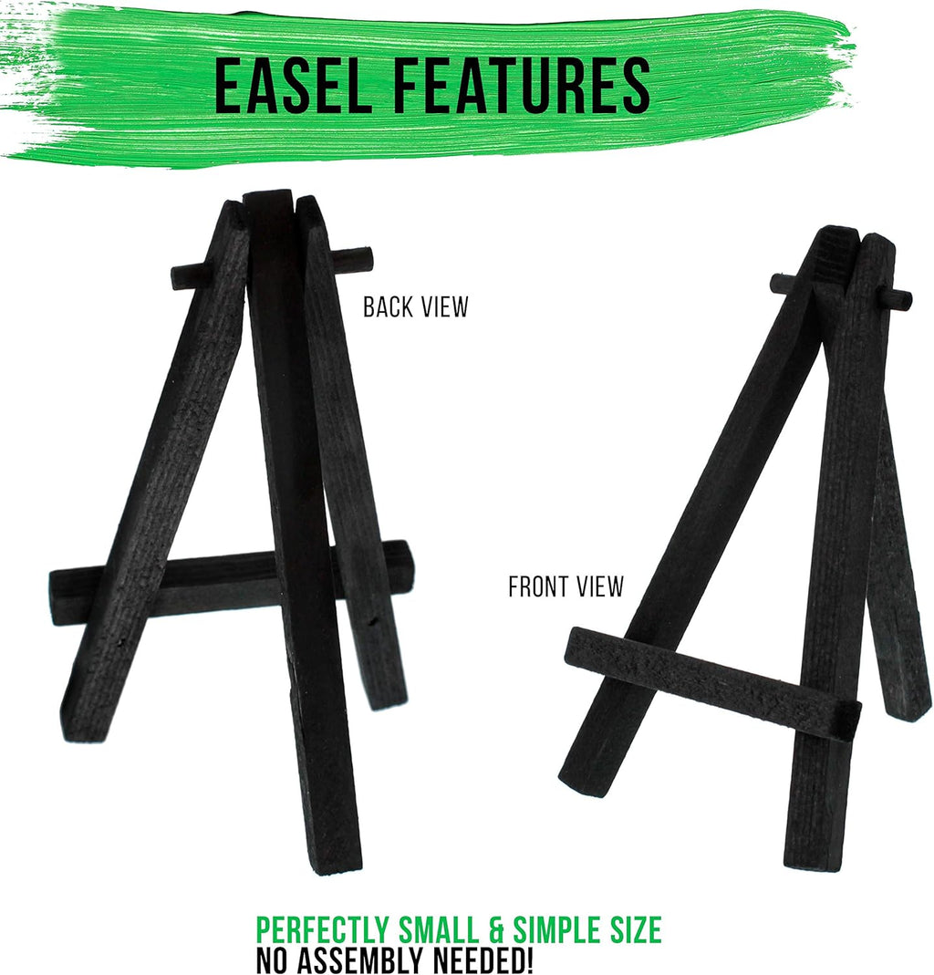U.S Ar Suppl 3inc 3inc Stretche Canva wit 5inc Min Ease Ki (1 Pack Blac Woode A-Fram Tableto Displa Stand Min Ease Stan Smal Easel fo Display Smal Canvases Crafts Photos