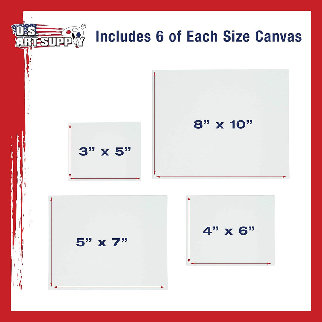 U.S Ar Suppl Multi-Pac 6-E o 3x5 4x6 5x 8x1 inc Professiona Qualit Smal Artis Canva Pane Boar Assortmen Pac (2 Tota Pane Boards)