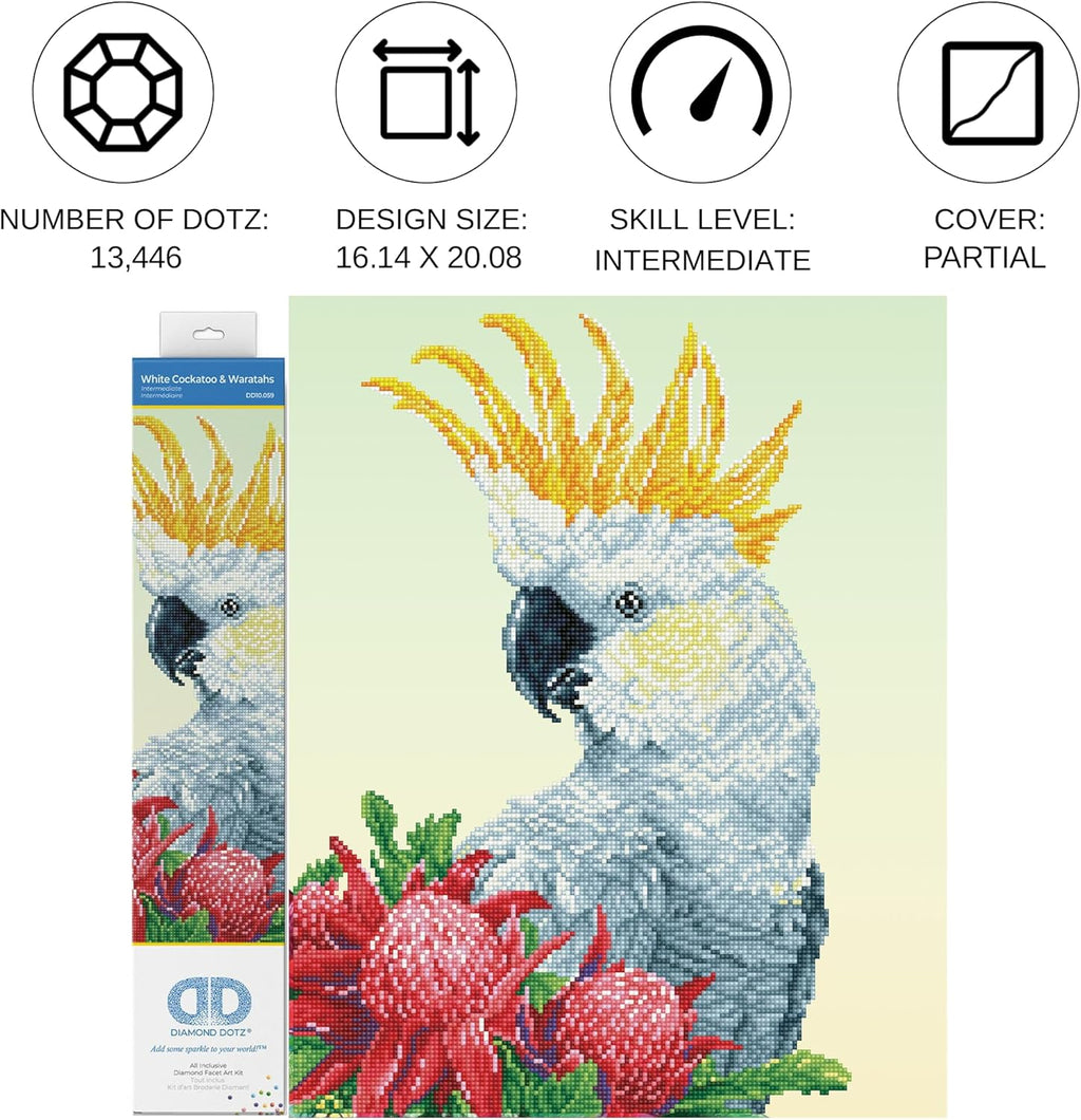 DIAMON DOT Whit Cockato Waratha Bir Diamon Paintin Kit fo Adult Diamon Ar Kit Relaxin Creativ Craf Ki wit Dot Gem 16inchx20inch