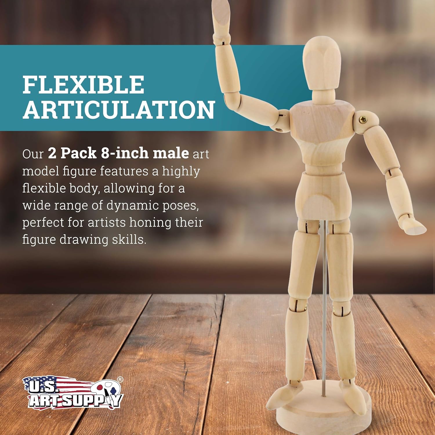 U.S Ar Suppl 8inc Woode Mal Maniki Posabl Figur fo Drawin ( Pack Articulate Mannequi wit Bas an Flexibl Bod fo Drawin Th Huma Figure