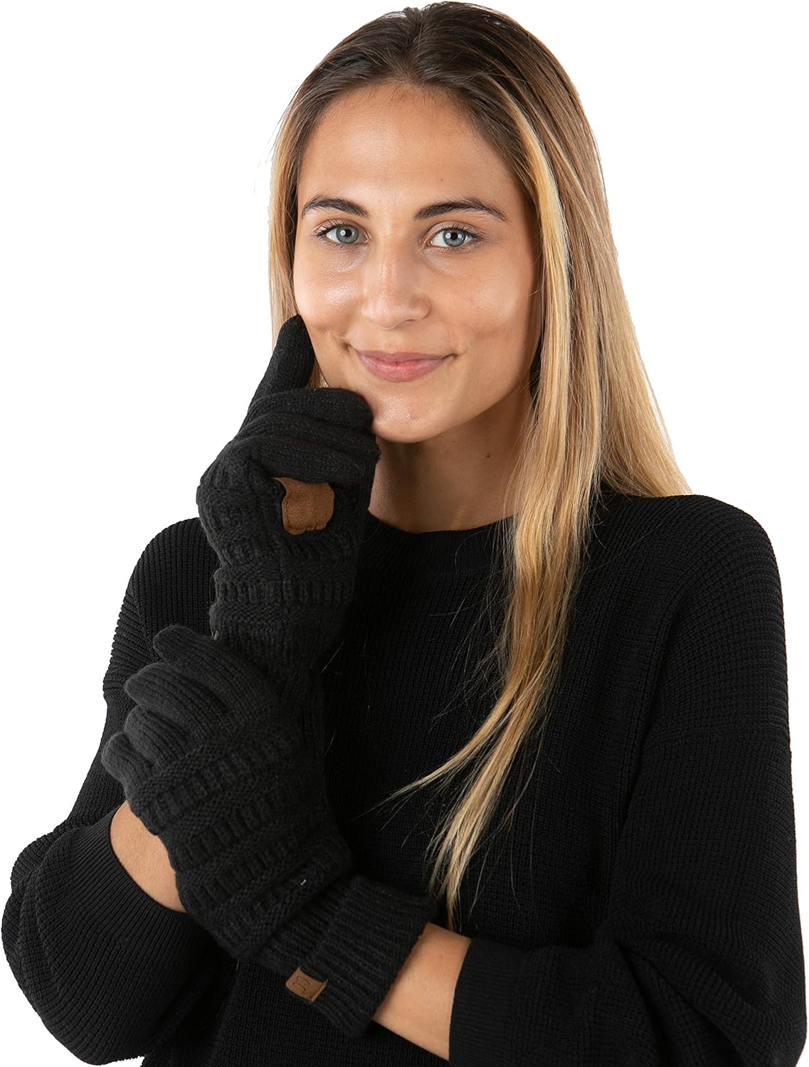Funky Junque Womens Winter Gloves ¨C Cute Knit Fleece Lined Touchscreen Texting Gloves for Women, Teen Girls Accessories