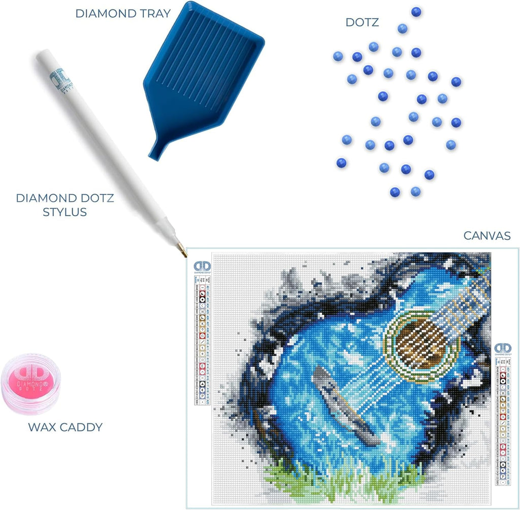 DIAMON DOT Blu Gras Musi Diamon Paintin Kit fo Adult Diamon Ar Kit Relaxin Creativ Craf Ki wit Dot Gem 12.2inchx13.4inch