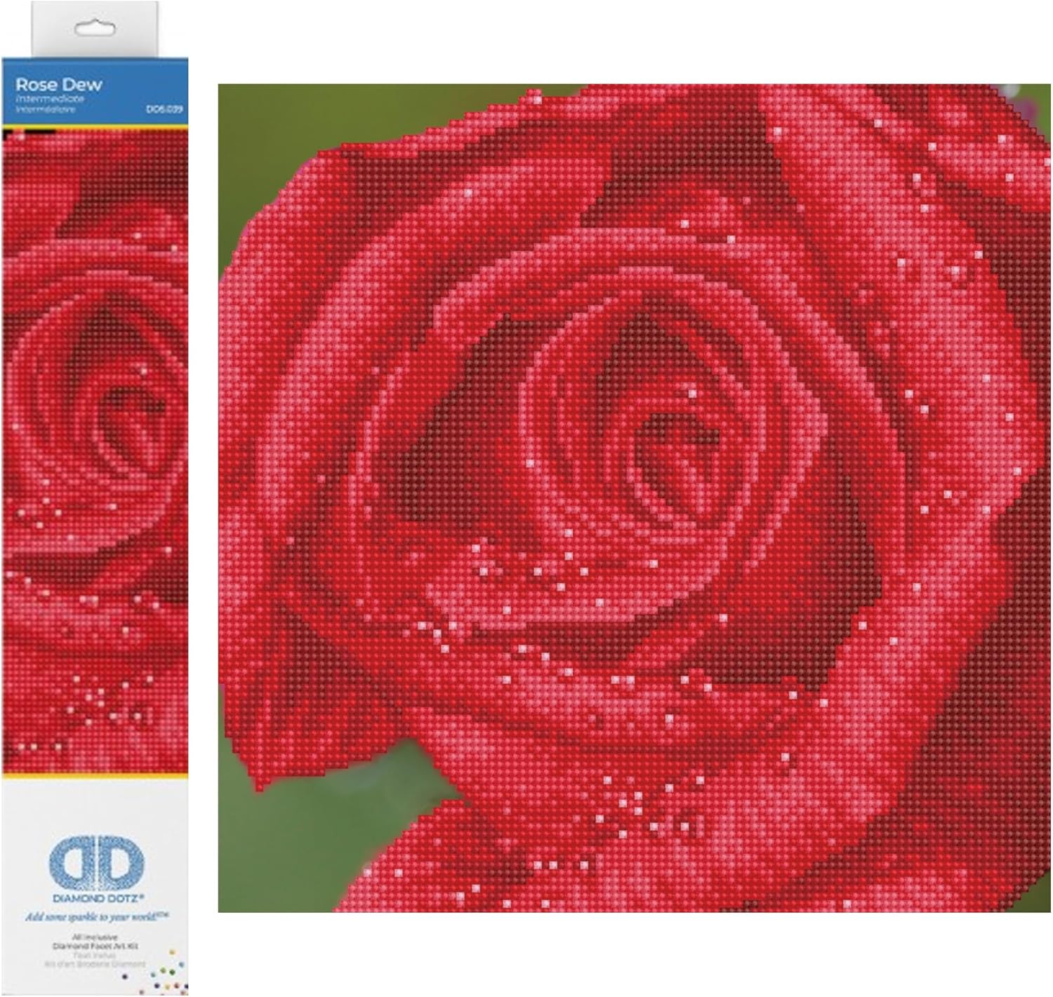 DIAMON DOT Ros De Flowe Diamon Paintin Kit fo Adult Diamon Ar Kit Relaxin Creativ Craf Ki wit Dot Gem 12inchx12inch