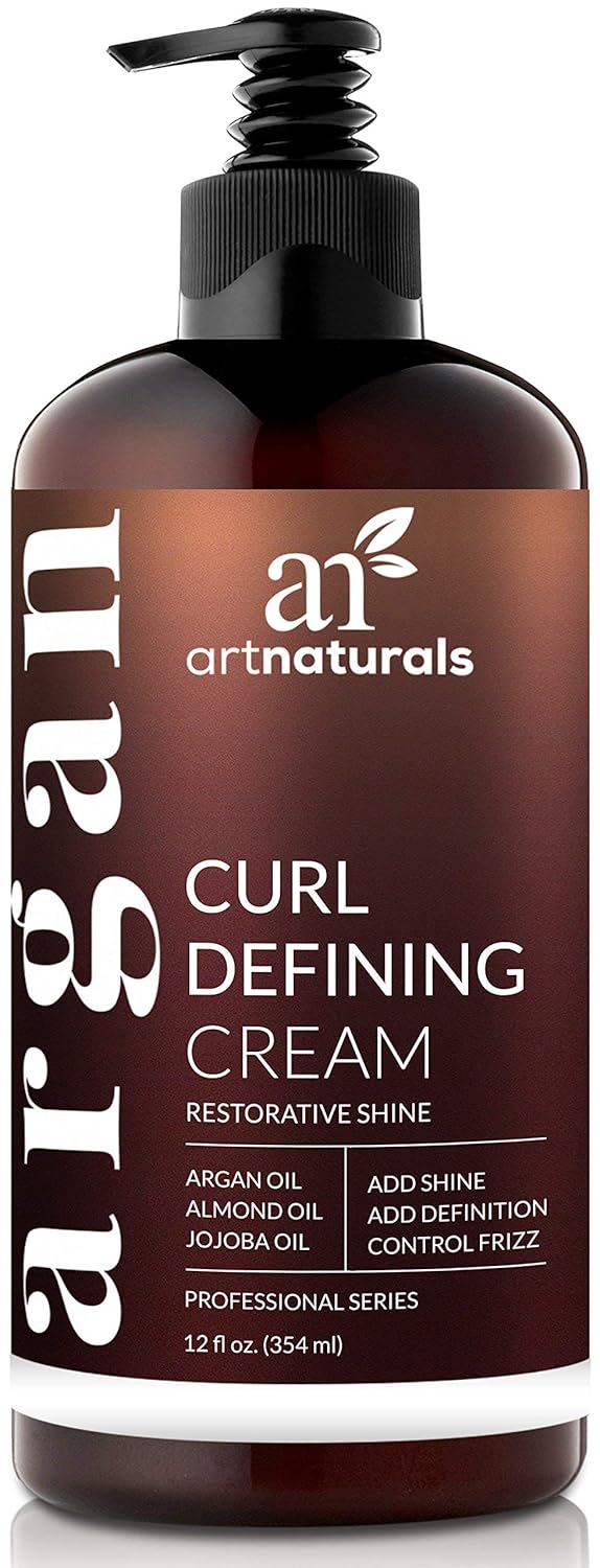 Artnatural Cur Definin Cream-Moisturize Enhance w/Almond Jojob Arga Oi Natura Friz Contro fo Wav Curl Hai Product Sulfat Fre 1 O fo Wome an Men