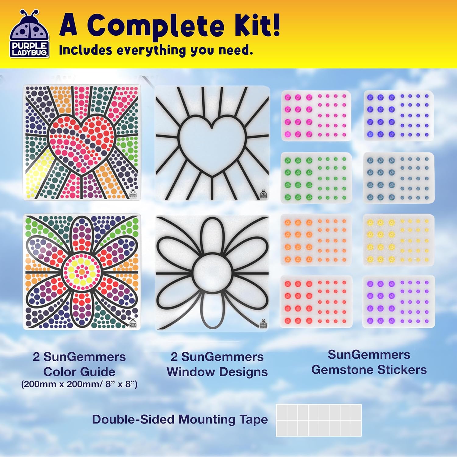 SUNGEMMERS DIY Gem-Sticker Window Diamond Art Suncatcher Kits - Stocking Stuffers for Kids 8-12, Birthday Gifts for 6 7 8 9 10 11 12 Year Old Girls Boys, Fun Arts Crafts for Kids Ages 8-12 6-8