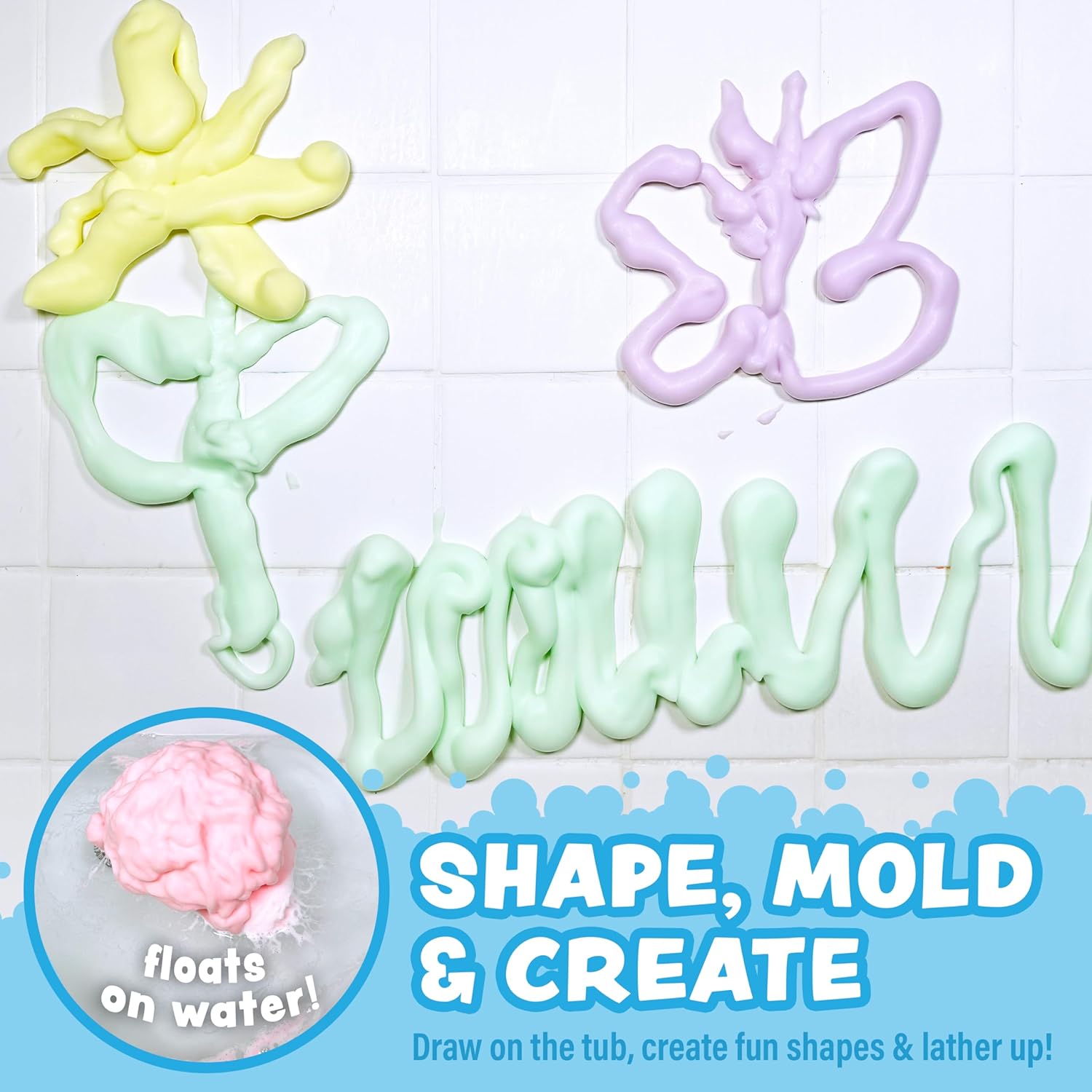 Tu Works Fluff Foa Soap Variet Pac Shape Mol Creat Bat Ar wit Sof Bat Foa fo Kid Gentle Cleansin Kid Bat Soa Easy-to-Us Spra Nozzle Fruity Fu Bat Colors