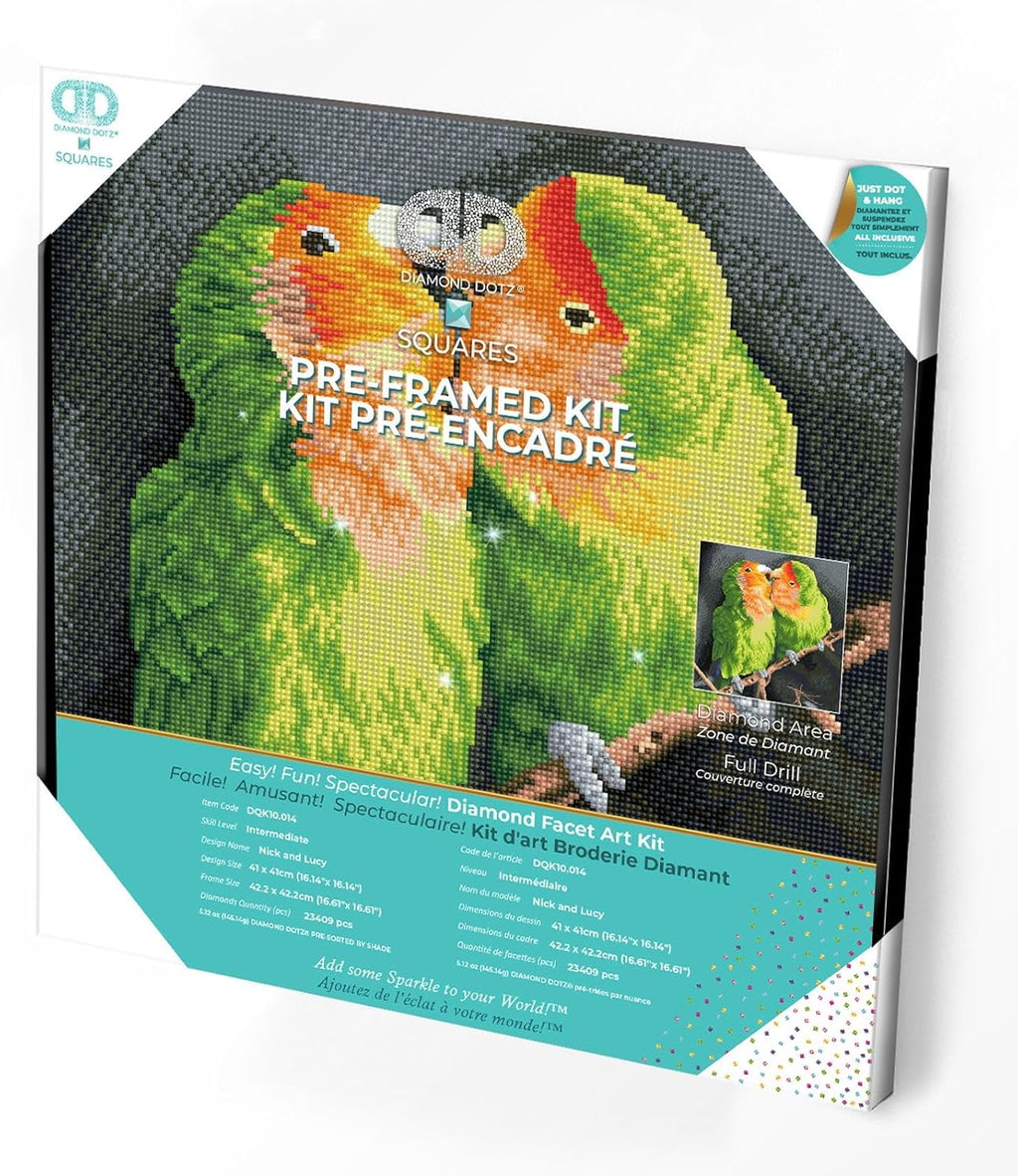 DIAMON DOT Nic an Luc Pre-Frame Ki Bird Diamon Paintin Kit fo Adult Diamon Ar Kit Relaxin Creativ Craf Ki wit Dot Gem 16inchx16inch