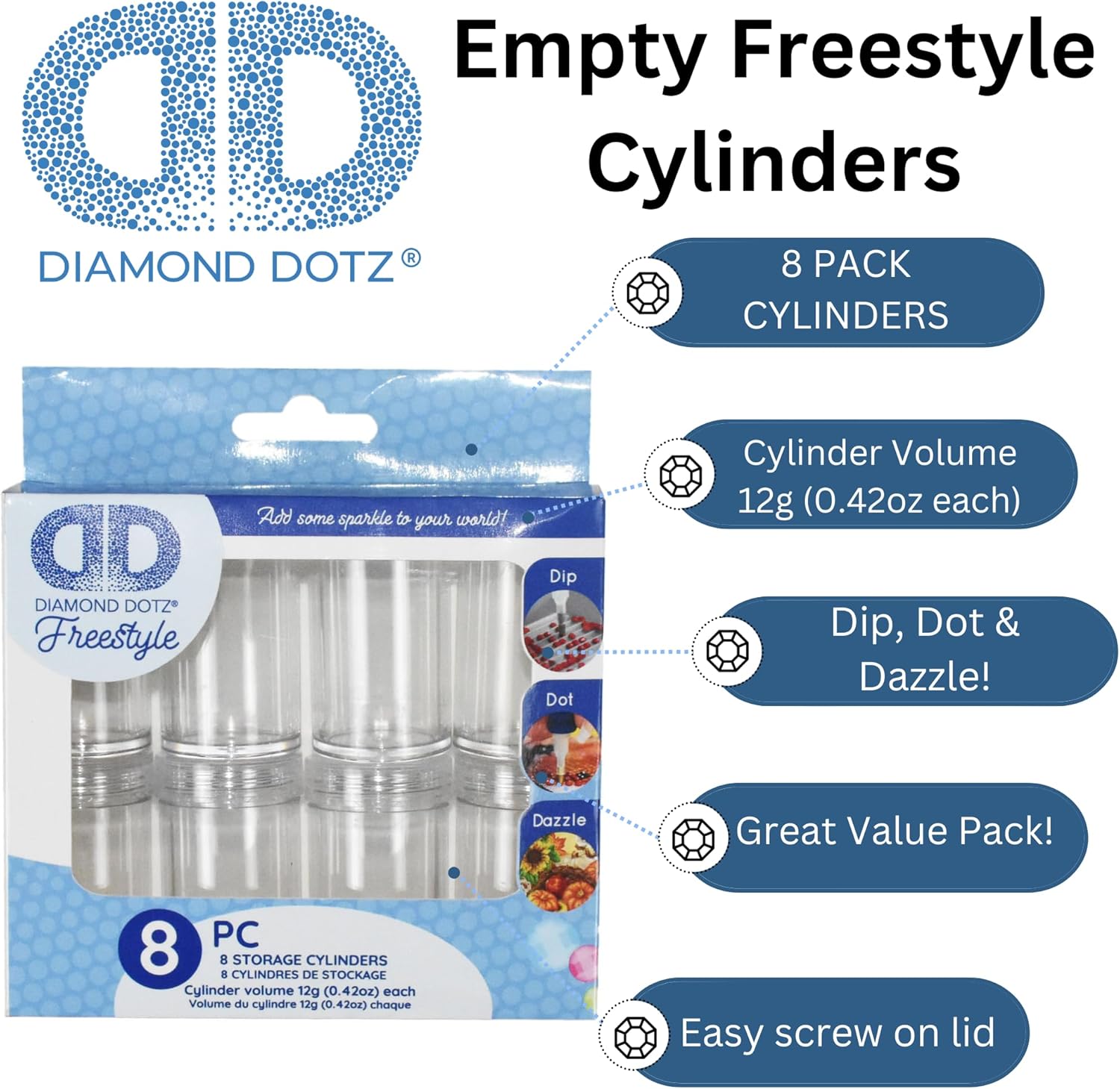 DIAMON DOT Accessorie Empt Cylinder Pac Bea Storag Container Freestyl Diamon Paintin Storag Containers Diamon Paintin Organizer