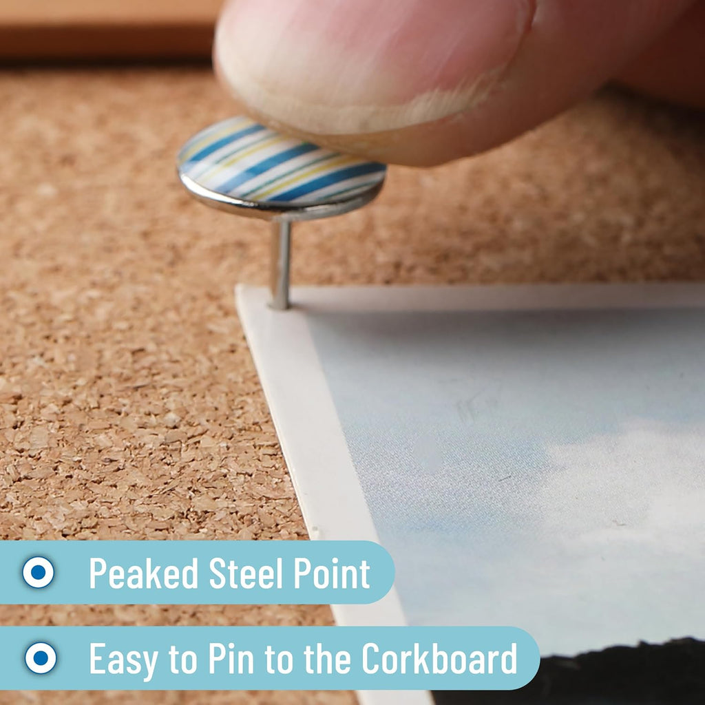 Decorative Push Pins, 80 pcs, 8 Unique Designs(Sky Breeze), Cute Push Pins for Bulletin Board, Cute Thumb Tacks for Cork Board
