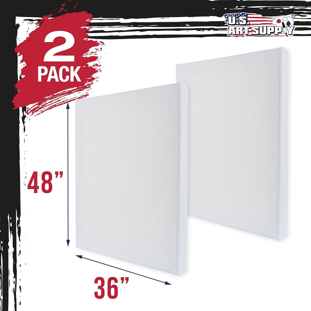 U.S Ar Suppl X-Larg Stretche Canva fo Paintin 36x4 inc Galler Dept 1-1/2inc Thick 2-Pac 12o Acryli Gess Tripl Primed Professiona Artis Quality 100 Cotto Oil Pourin Paint