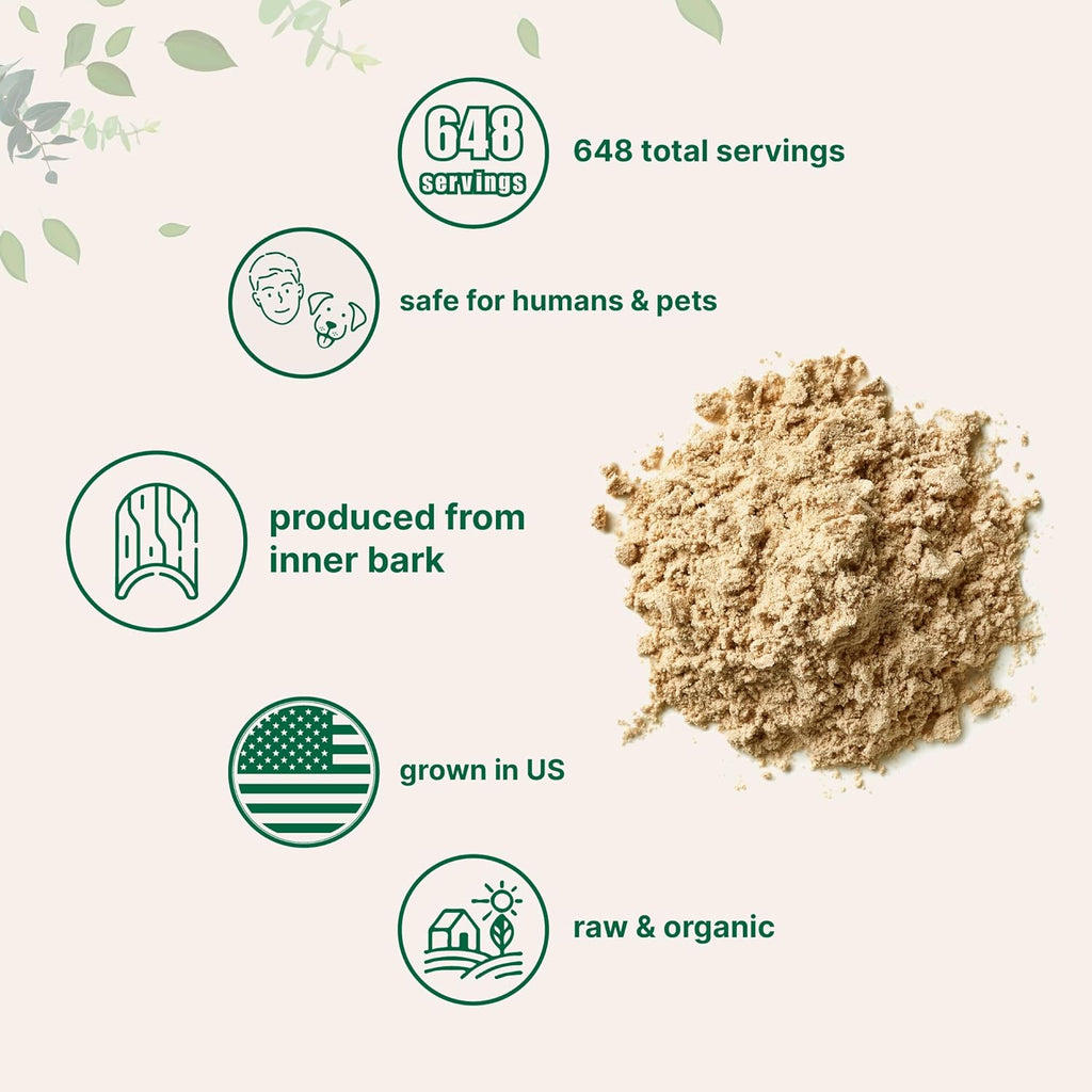 Micr Ingredient Sustainabl U Grown Organi Slipper El Bar Powder Poun (64 Servings) Help Sooth Th Throa an Coughing N Irradiated N Contaminated N GMOs Pe Friendly