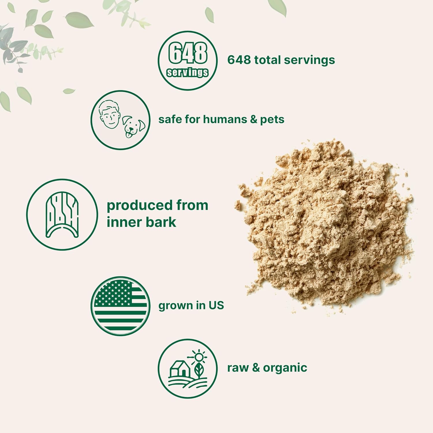 Micr Ingredient Sustainabl U Grown Organi Slipper El Bar Powder Poun (64 Servings) Help Sooth Th Throa an Coughing N Irradiated N Contaminated N GMOs Pe Friendly